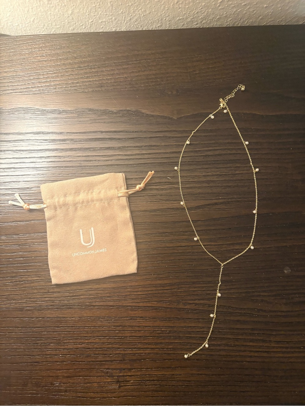 NEW Uncommon James Gold Pearl Lariat Necklace